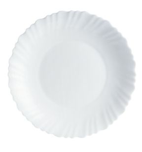 Assiette creuse rond blanc verre opal Ø 23 cm Feston Luminarc