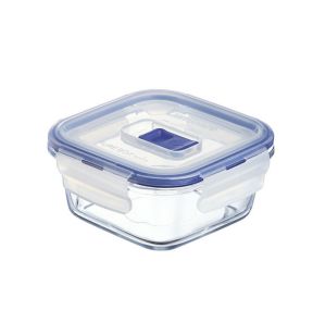 Boîte avec couvercle carré transparent verre trempé 12 cm Pure Box Active Luminarc