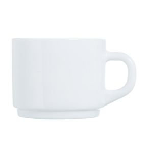 Tasse à café rond blanc verre opal 22 cl Ø 6,5 cm Empilable Arcoroc