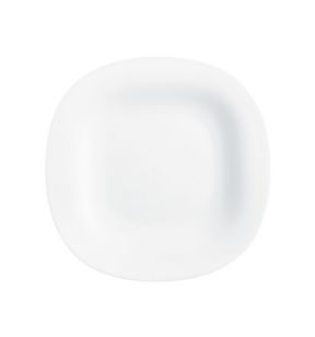 Assiette plate carré blanc verre opal 19x19 cm Carine Luminarc