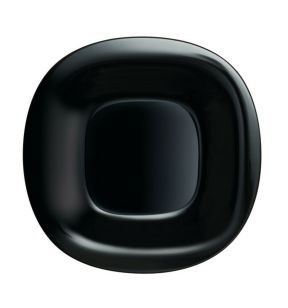 Assiette plate carré noir verre trempé 28,8x28,8 cm Carine Luminarc