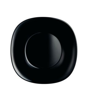Assiette creuse carré noir verre trempé 21x21 cm Carine Luminarc