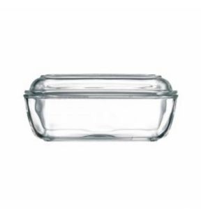 Beurrier rectangulaire transparent verre trempé 17 cm Directoire Luminarc