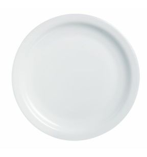 Assiette plate rond blanc verre opal Ø 25,8 cm Hoteliere Arcoroc