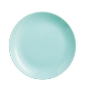 Assiette coupe plate rond turquoise verre opal Ø 19 cm Diwali Luminarc