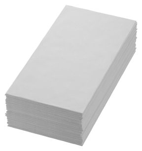 Serviette blanc non tissé 48x48 cm pliée en 8 Airlaid Duni (60 pièces)
