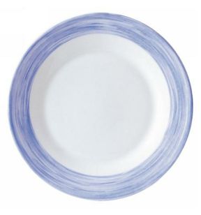 Assiette plate rond bleu verre opal Ø 19,5 cm Brush Arcoroc