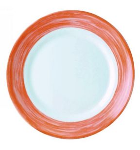 Assiette plate rond orange verre opal Ø 23,5 cm Brush Arcoroc