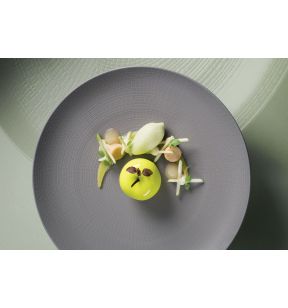 Plat bord met rand rond schaduw aarde geglazuurd aardewerk Ø 28 Modulo Nature Degrenne