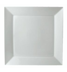 Assiette plate carré blanc porcelaine 27x27 cm Classic Square Pro.mundi
