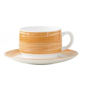 Tasse à thé rond orange verre opal 19 cl Ø 7,8 cm Brush Arcoroc
