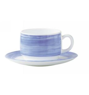 Tasse à thé rond bleu verre opal 19 cl Ø 7,8 cm Brush Arcoroc