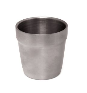 Gobelet empilable rond gris en inox Ø 7 cm 7,5 cm Inox Plastorex