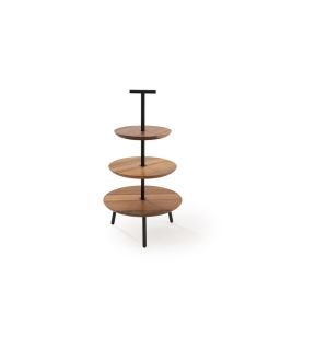 Présentoir à pâtisserie noyer Ø 32,5 cm 58,4 cm Alto Craster
