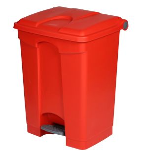 Collecteur à pédale plastique 70 L rouge Probbax