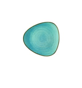 Assiette plate triangulaire Raw Teal porcelaine vitrifiée 26,5 cm Stonecast Raw Churchill