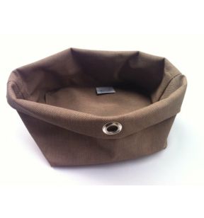 Panière rectangulaire taupe polyester 14x10,5x12 cm Sonoclean Sonolys