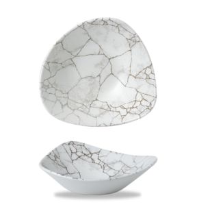 Bol triangulaire Agate grey porcelaine Ø 25,3 cm Kintsugi Churchill