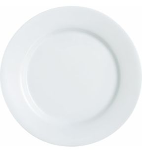 Assiette plate rond blanc verre opal Ø 26,5 cm Luminarc