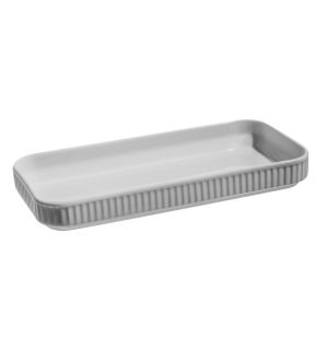 Plat rectangulaire blanc porcelaine culinaire 240 mm Plisse Pillivuyt