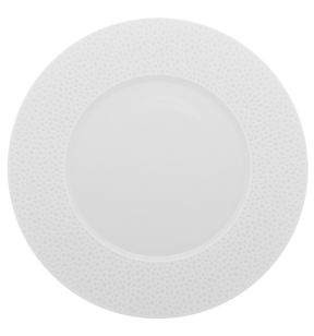 Assiette de présentation rond blanc en porcelaine Ø 32,3 cm 2 cm L' Perles De Rosee Blanches Degrenne