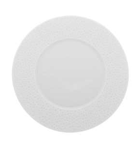 Assiette à dessert rond blanc porcelaine Ø 24,4 cm L' Perles De Rosee Blanches Degrenne
