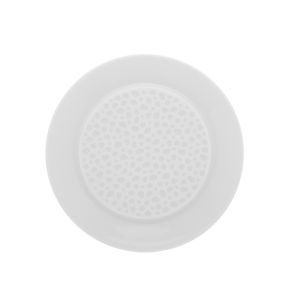Assiette à pain rond blanc en porcelaine Ø 14 cm 1 cm L' Perles De Rosee Blanches Degrenne