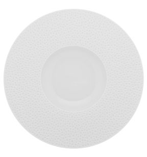 Sous tasse à café rond blanc porcelaine Ø 12,6 cm L' Perles De Rosee Blanches Degrenne