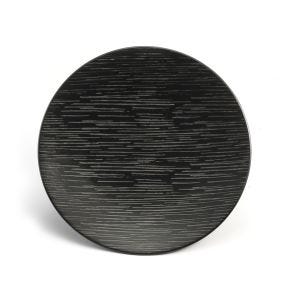 Assiette coupe plate rond noir grès émaillé Ø 20,5 cm Magma Medard De Noblat