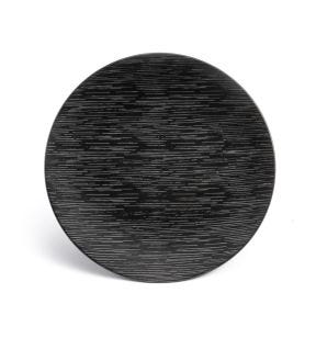 Plat bord met rand rond zwart geglazuurd aardewerk Ø 27 Magma Medard De Noblat