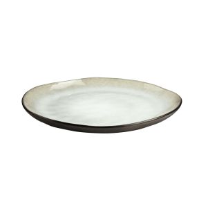 Assiette coupe plate rond blanc grès émaillé Ø 28 cm Shadow Medard De Noblat
