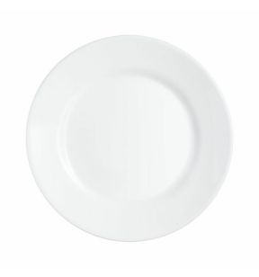 Assiette plate rond blanc verre opal Ø 25,4 cm Restaurant Arcoroc