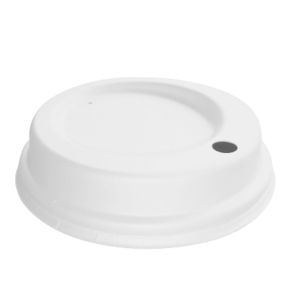 Couvercle rond blanc bagasse Ø 9 mm Huhtamaki (50 pièces)