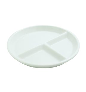 Assiette à compartiments rond blanc porcelaine culinaire Ø 23 cm Regithermie Enova