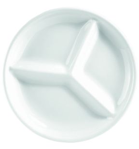 Assiette à compartiments rond blanc porcelaine culinaire Ø 24,5 cm Regithermie Enova