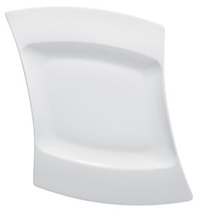 Assiette plate rectangulaire blanc porcelaine 25x22 cm Wing