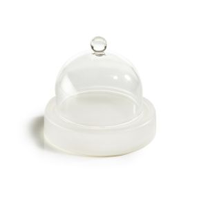 Assiette avec cloche blanc résine Nacryl® Ø 9 cm Mealplak