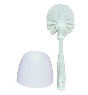 Set wc-borstel en sokkel wit plastic Thomas