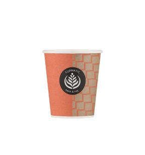 Gobelet orange carton Ø 7 cm 18 cl Hot Cup Huhtamaki (100 pièces)