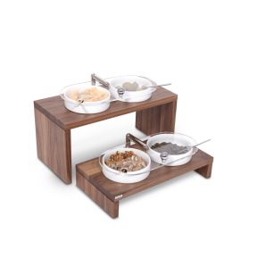 Présentoir rectangulaire brun noyer 36 cm Nature Zepe (2 pièces)