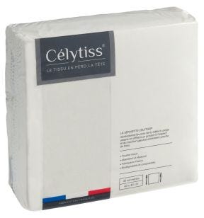 Serviette blanc spunlaid 40x40 cm Celytiss Manufacture De L'ephemere (40 pièces)