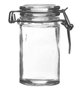 Bocal avec couvercle hermétique droit transparent verre Ø 4,5 cm Pro.mundi