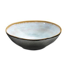 Assiette creuse rond bleu grès émaillé Ø 19,5 cm Shadow Medard De Noblat