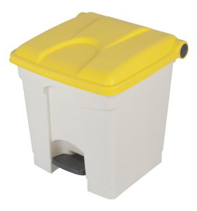 Collecteur à pédale plastique 30 L blanc Probbax