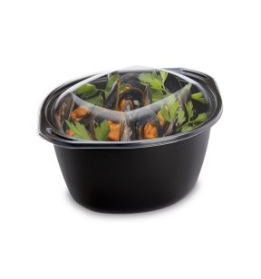 Wokdoos met deksel rechthoekig zwart xx12.5 230 cl Wokipack Alphaform (25 eenheden)