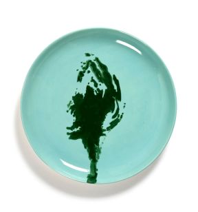 Plat bord rond azure artichoke green geglazuurd aardewerk Ø 22.5 Feast By Ottolenghi Serax