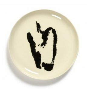 Plat bord rond white pepper black geglazuurd aardewerk Ø 22.5 Feast By Ottolenghi Serax