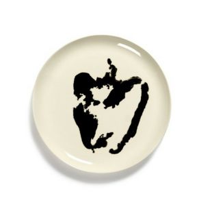 Plat bord rond white pepper black geglazuurd aardewerk Ø 22 Feast By Ottolenghi Serax