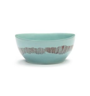 Bol rond azure swirl - stripes rouge grès émaillé Ø 16 cm Feast By Ottolenghi Serax