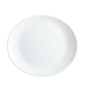 Assiette à steak ovale blanc verre opal 30x26 cm Restaurant Arcoroc